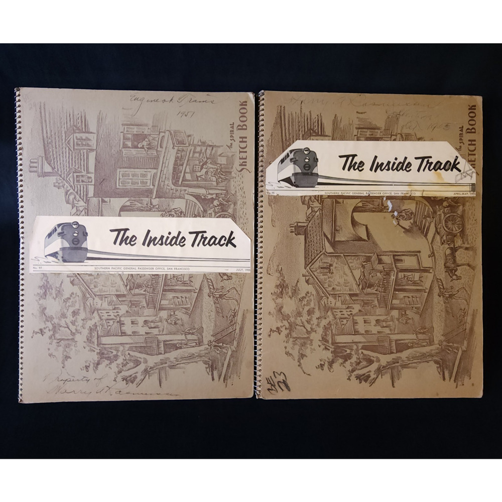 Vintage 1955 Inside Track Southern Pacific San Francisco Railroad Sketchbooks